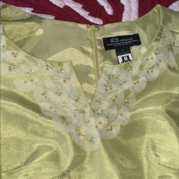 RB Collection NY Sequins Green Size 6 Dress - Picture 7 of 8